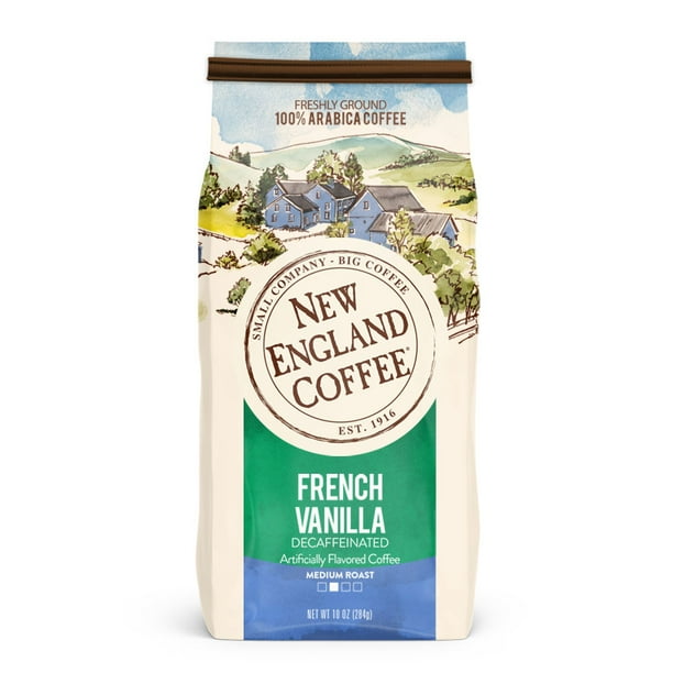 New England Coffee French Vanilla Decaf Ground Coffee, 10 oz Walmart