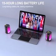 Jierben Bluetooth Speaker Waterproof, Bluetooth 5.3 Shower Speaker, 16W 5H Playtime, AUX-in/TF Card, Colorful RGB Lighting, Waterproof Speaker