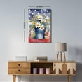 Country Daisy Wall Art Retro White Yellow Flower Blue Vase Canvas Print ...