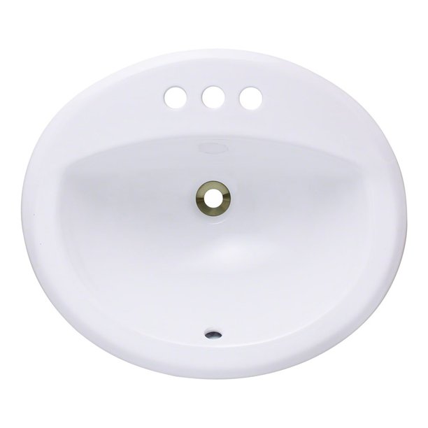 Polaris Sinks P8102OW White Overmount Bathroom Sink