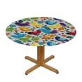 thumbnail image 3 of Wuche  Round Tablecloth, Cartoon Tablecloth for Side Table, Bath Ducks Background, Fit Round Tables Diameter, for Outdoor Indoor Use, Multicolor White, 3 of 7