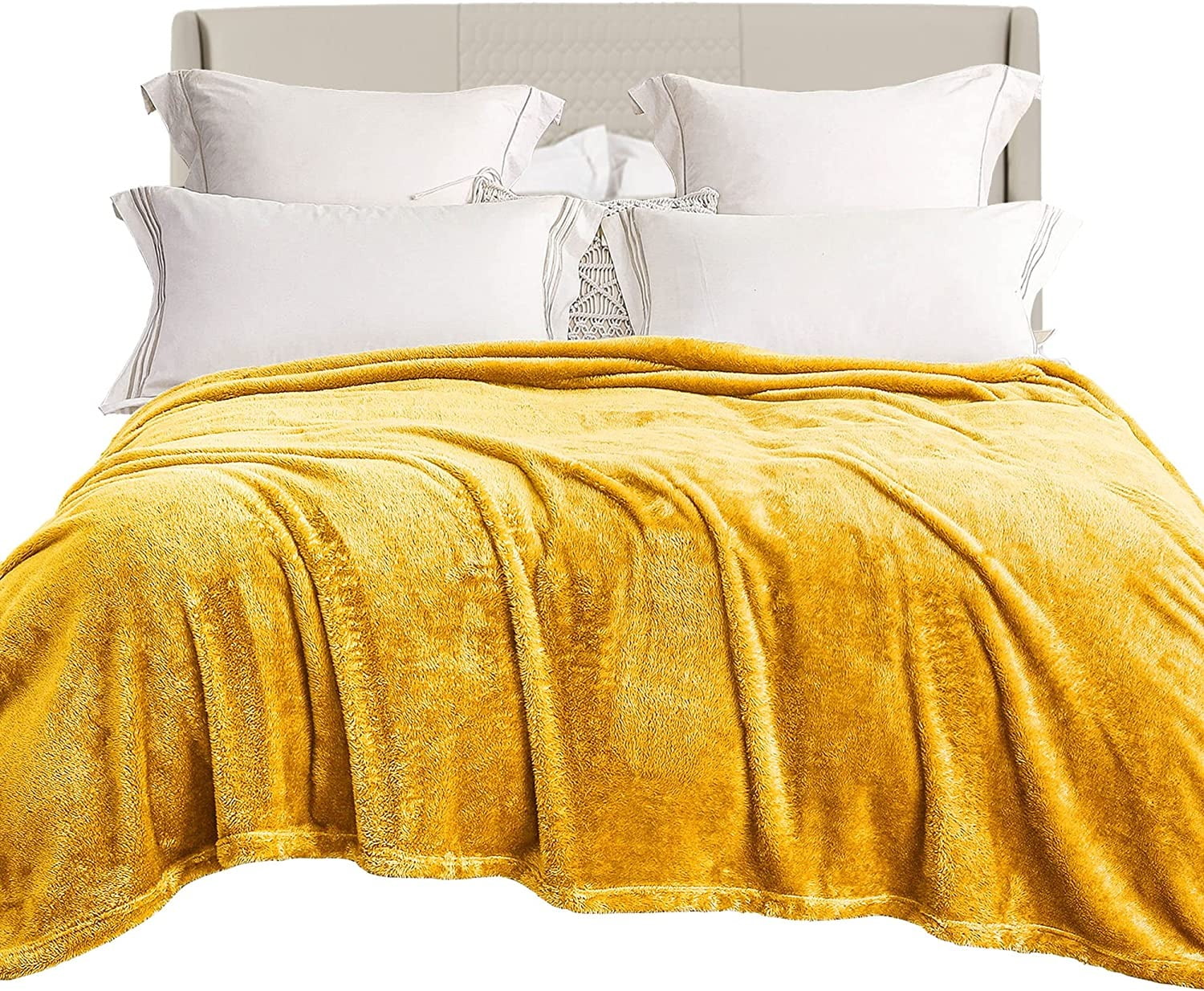 Exclusivo Mezcla Plush Fuzzy Fleece Queen Size Bed Blanket, Super Soft