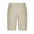 thumbnail image 5 of AHTJRT Men's Linen Casual Shorts Button Business Casual Suit Shorts with Pockets Khaki 2XL, 5 of 6