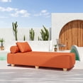 thumbnail image 5 of Jaxx Alvy Outdoor Sun Lounger – Luxurious Sunbed with Hevea Wood Feet, Sunbrella Tangerine, 5 of 6
