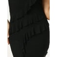 thumbnail image 5 of Unique Bargains Women's Strapless Midi Ruffle Irregular Hem Cocktail Party Dress XL Black, 5 of 6