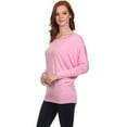 thumbnail image 2 of Moa Collection Women's Relaxed Fit Tunic Top Dolman Sleeve Knit Casual Style, 2 of 4