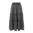 thumbnail image 1 of VISgogo Falda para Mujer, Floral/Punto/Estampado de Leopardo Volante Dobladillo Cintura Alta Falda Midi Femenina con Bolsillos Laterales VISgogo moda, 1 of 9