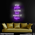 thumbnail image 3 of Craftnamesign Stay Positive Work Hard Make It Happen LED Sign For Office Wall Decor, 3 of 5
