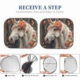 thumbnail image 6 of Gukieu Vintage Floral White Horse Print Car Windshield Sun Visor, Foldable Anti-UV Car Sun Visor Suitable for Vans, Trucks Car Accessories-Medium, 6 of 6