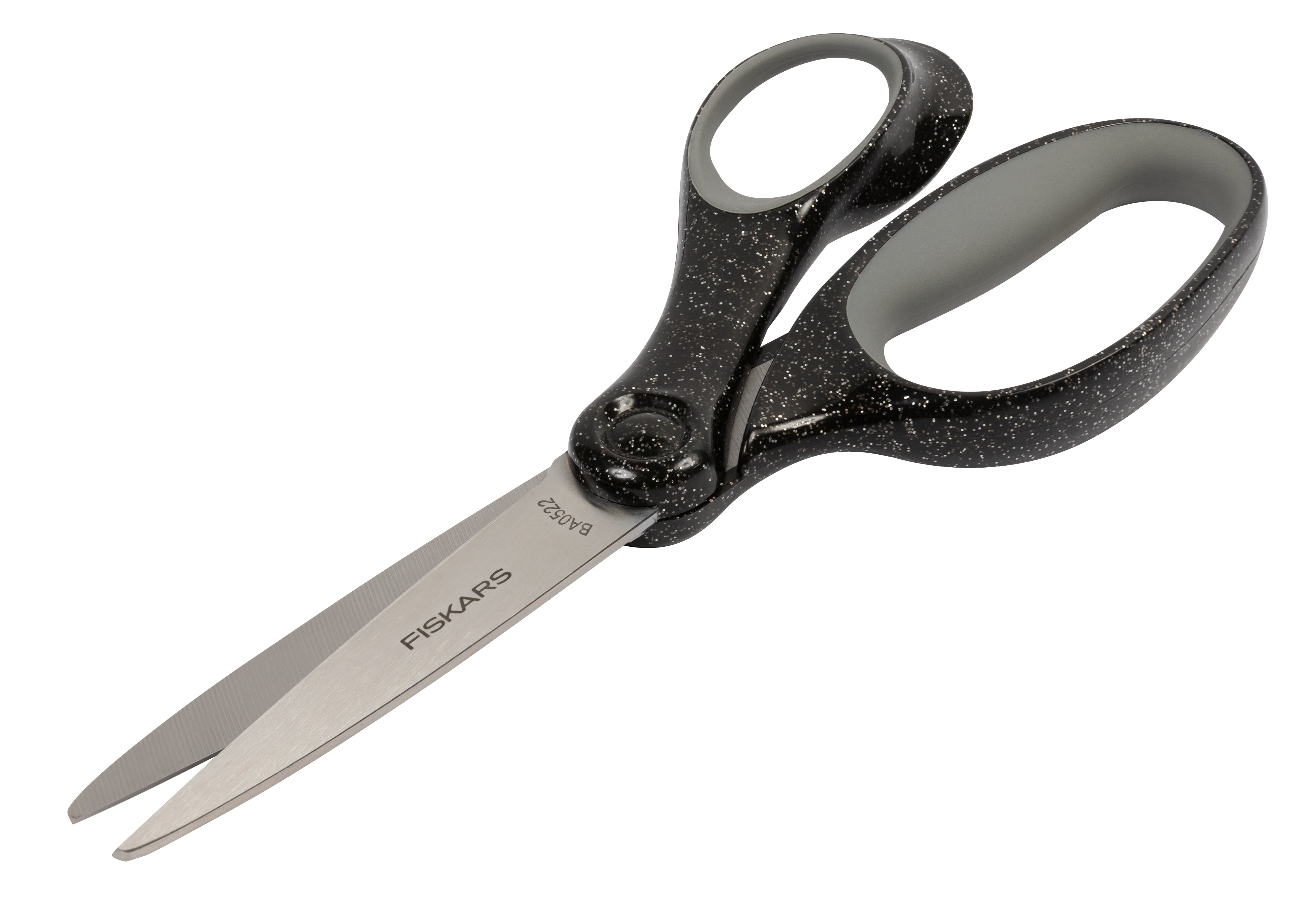 Fiskars 7-inch Student Scissor Ages 12-14, Black Glitter, 1 Count, Middle School and Craft Scissors