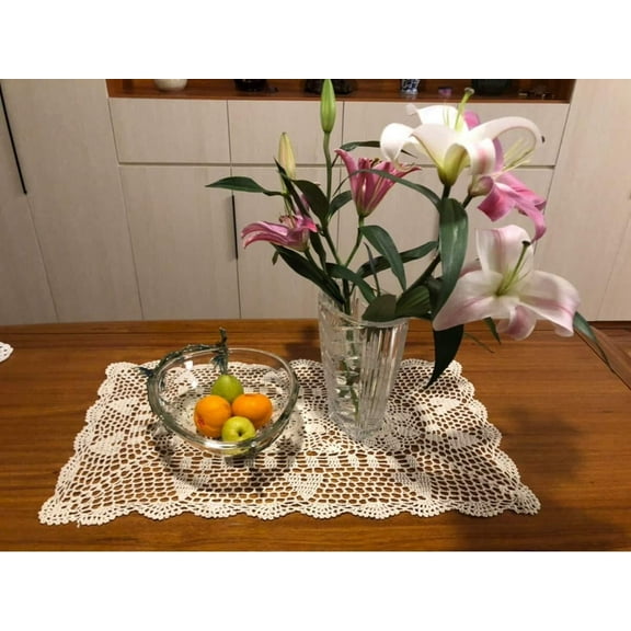 Cotton Handmade Crochet lace Table Runners Oblong Tablecloth Doilies Doily