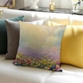 thumbnail image 3 of BANET  Flower Throw Pillow Cushion Cover, Bed with Different Blossom Types Fresh Flowers Romantic Garden Hand Drawn Artwork, Decorative Rectangle Accent Pillow Case 20x20in, 3 of 5