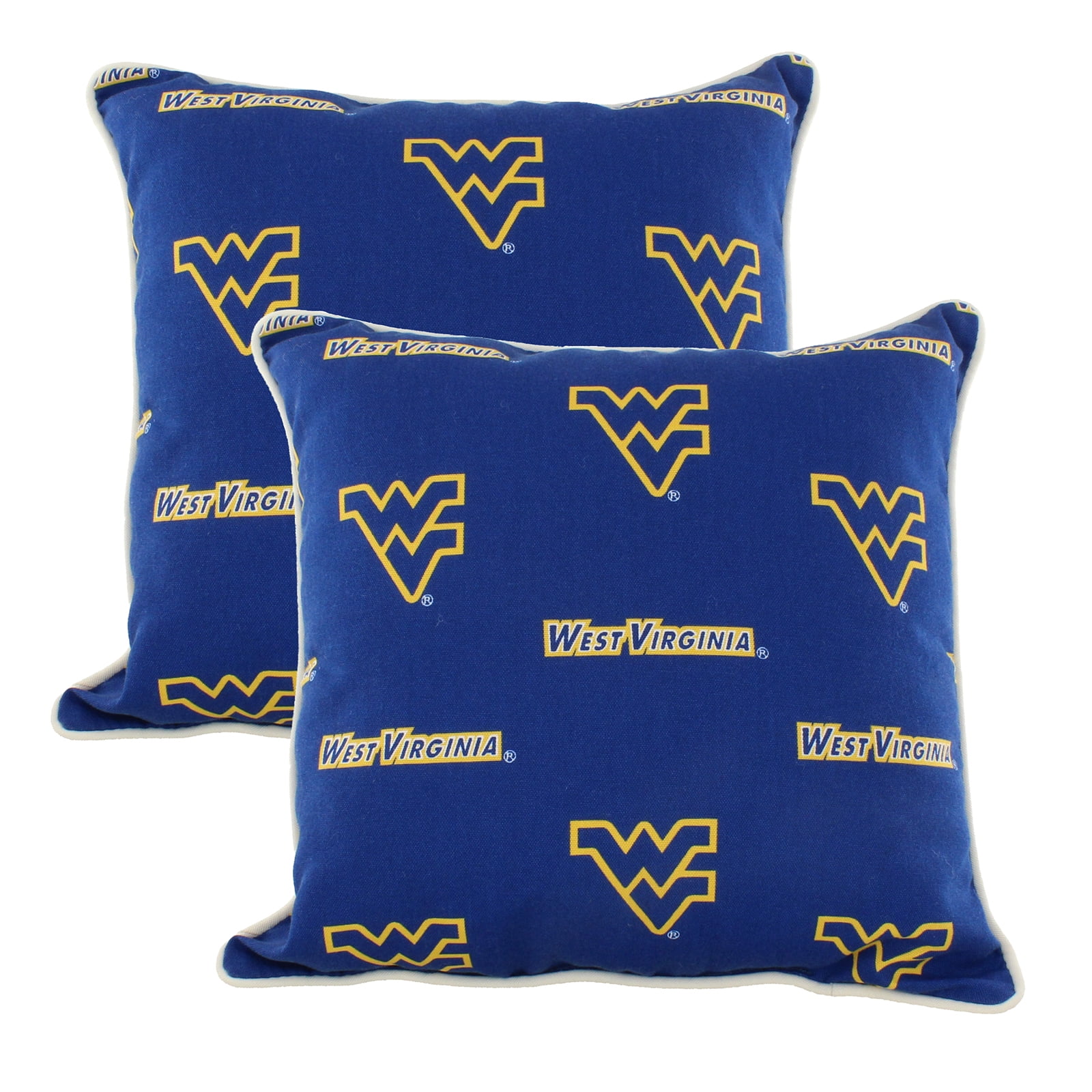 West Virginia Mountaineers College Covers Indoor Or Outdoor Decorative Pillow Pair 16 In X 16 In Walmart Com Walmart Com