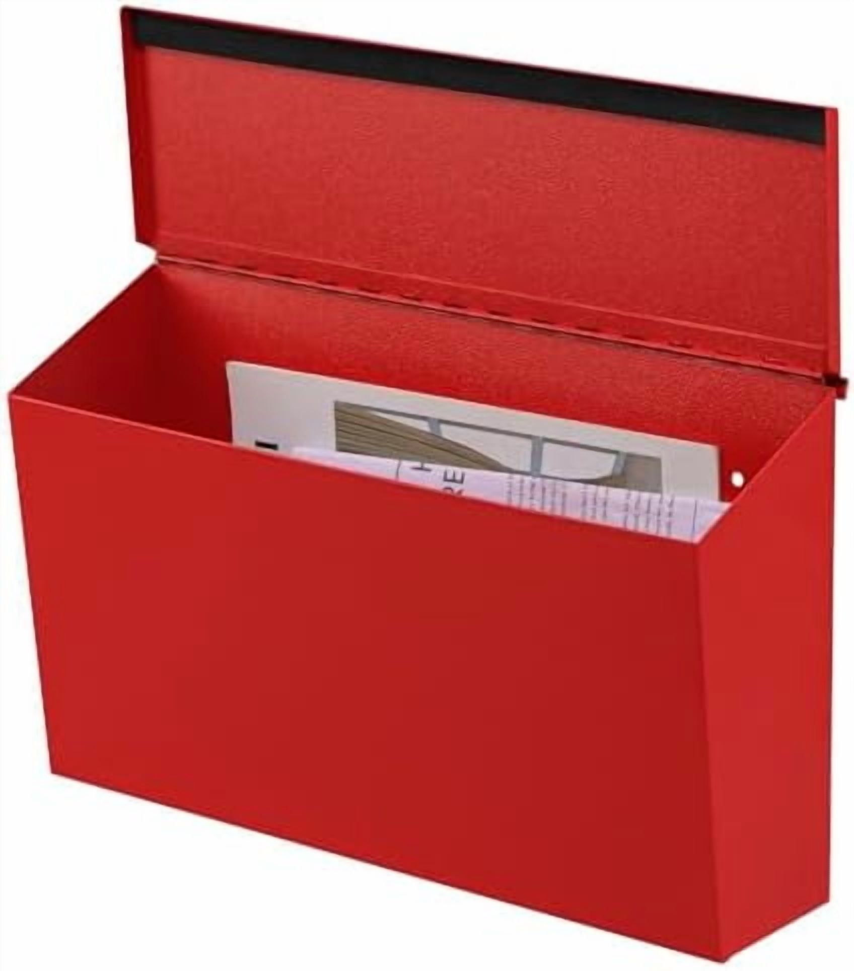 Wall-Mount Mailbox, Large Capacity Mail Box, Galvanized Steel Rust-Proof Metal Post Box, Mailboxes for Outside,15.7"x9.9"x4.9" Red