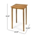 thumbnail image 5 of GDF Studio Omaha Outdoor Acacia Wood Square Bar Table, Teak, 5 of 8
