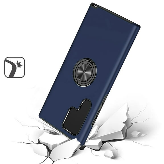 For Samsung Galaxy S24 Plus Case Rubberized Dual Layer Magnetic Ring Stand