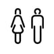 thumbnail image 4 of Letrero de baño para hombre y mujer, letrero de WC, juego de figuras 3D, etiqueta adhesiva de pared antigua, estilo nórdico Un negro, 4 of 9
