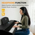 thumbnail image 6 of GLARRY Digital Piano 88 Keys Heavy Hammer Keyboard, with LCD Display and Headphone, Triple Pedals, Beginner Friendly, Supports MIDI Connect, Classic Upright Design (Matte Black), 6 of 9