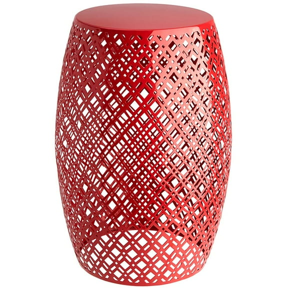 Metal Barrel Stool - Red