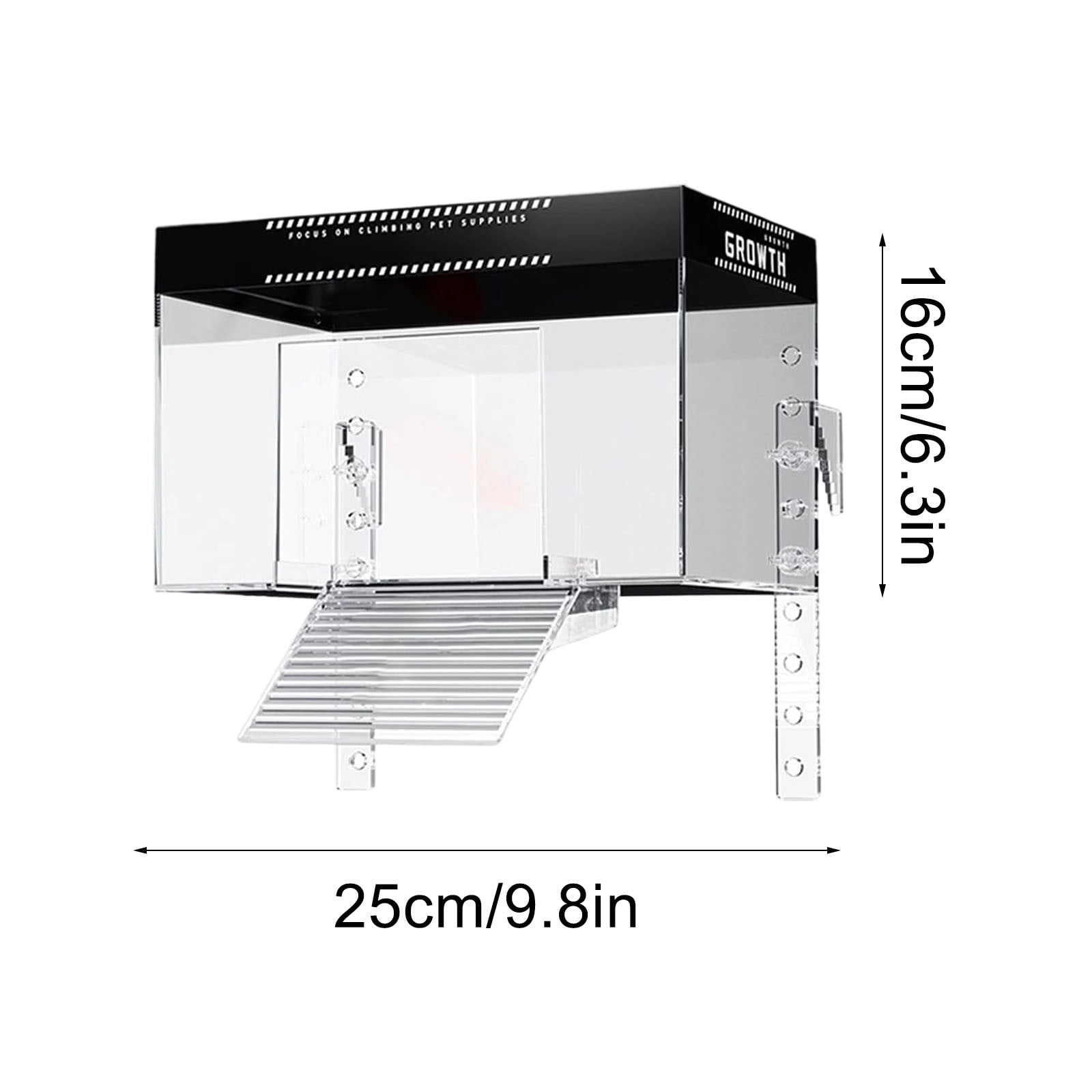 FHBVT Turtle Sunbathing Platform&Large Acrylic Terrarium Aquarium Platform Non-Slip Ramp Easy Install 360°Panoramic View for Water Turtles Reptiles Amphibians Lizards Frogs No Water Volume Reduction