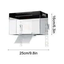 Large Glass Turtle Terrarium 9.8x6.3x6.3 Inch Aquatic Reptile Tank with Sunbathing Area for Turtles Amphibians and Aquatic Pets