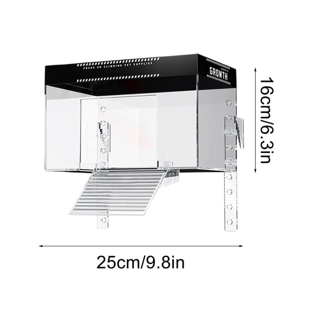 Turtle Aquarium Platform Acrylic Sunbathing Dock for Water Turtles Reptiles and Amphibians with Non-Slip Ramp and Edge-Mount Suspension System
