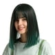 thumbnail image 4 of Pelucas de pelo corto verde de 15 "para niñas, hasta los hombros Peluca de mujer Cabello sintético liso resistente al calor con gorra de Sunnimix Las mujeres pelucas cortas de Bob, 4 of 8