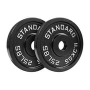 Steel Olympic Plates 85lb Set - Olympic Standard Premium Coated Pairs of 25lb, 10lb, 5lb, and 2.5lb for Weight Lifting Powerlifting