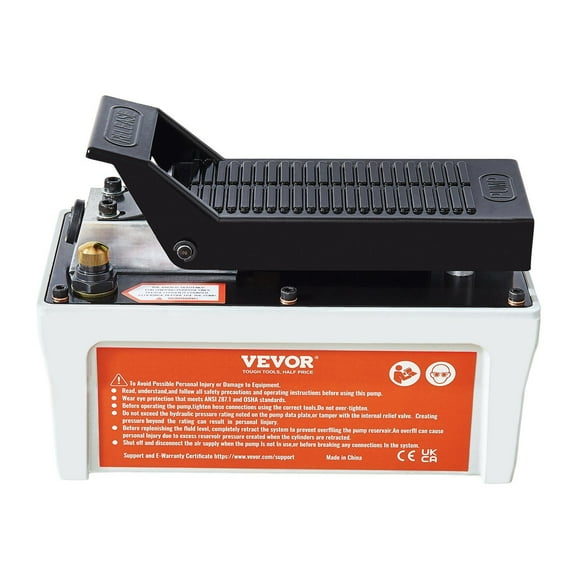 Air Hydraulic Pump 10000 PSI with 1/2 Gallon Reservoir, 3/8 Inch NPT Oil Outlet, 1/4 Inch NPT Inlet, 6.6 Foot Pipe, Foot Operated Hydraulic Pump for Auto Body Frame Repair and Pulling Post, Gray