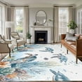 thumbnail image 2 of Sea Turtle Coastal Large Area Rugs for Bedroom Living Room, Soft Non Slip Carpet Bedside Rug, Summer Beach Coral Ocean Blue Nautical Rectangular Floor Cover Kitchen Accent Rug 8'x10' for Office, 2 of 9