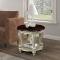 thumbnail image 2 of Round End Table with Lower Shelf - Beige and Espresso Two-Tone Finish, 2 of 10