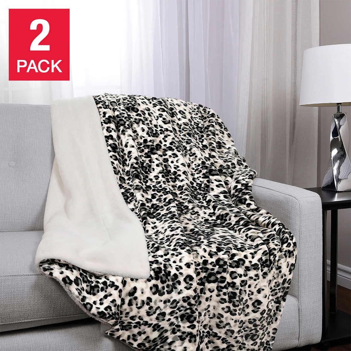 Life Comfort Ultimate Faux Fur Throw Ultra Soft 2pack Multi
