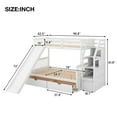 thumbnail image 5 of Twin over Full Bunk Bed with Drawers,Storage and Slide, Multifunction, White, 5 of 11