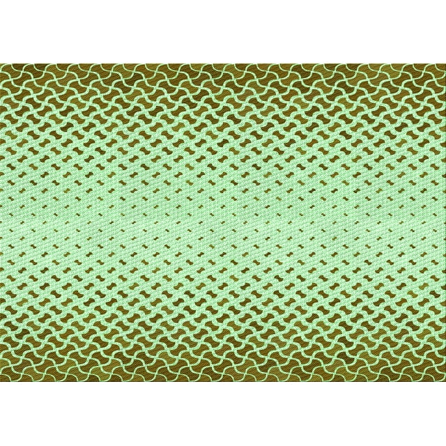 Ahgly Company Machine Washable Indoor Rectangle Transitional Olive Drab Green Area Rugs, 6' x 9'
