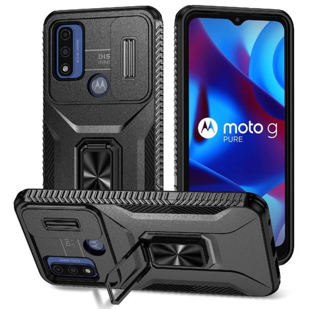 Funda para GANGXUN Motorola Moto G Play 2023 - Soporte metálico, Función magnética, Negro
