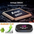 thumbnail image 6 of Amlogic S905X4 Android 11.0 TV Box MXIII X4 with 4GB RAM 32GB ROM 4K Ultra HD H.265 Dual Band WiFi BT 4.0 Media Box 2.4/5Ghz WiFi 1000M LAN, 6 of 7