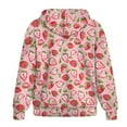 thumbnail image 5 of FOR U DESIGNS Pink Strawberry Zipper Hoodies for Women Oversized Sweatshirts for Women Loose Fit Hoodie Size M Long Sleeve Hooded Cardigan Jacket for Women Sportswear, 5 of 7