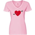 thumbnail image 3 of Inktastic Valentines Day Heart Arrow Women's V-Neck T-Shirt, 3 of 5