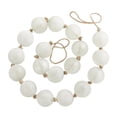 thumbnail image 5 of DecMode Handmade Round Extra Long Frosted Orb White Glass Garland with Tassel with Knotted Jute Rope, 5 of 8