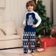 thumbnail image 3 of Nuevo conjunto navideño familiar con estampado de letras de dibujos animados azules, pijamas para uso doméstico en vacaciones familiares europeas y americanas, 3 of 5