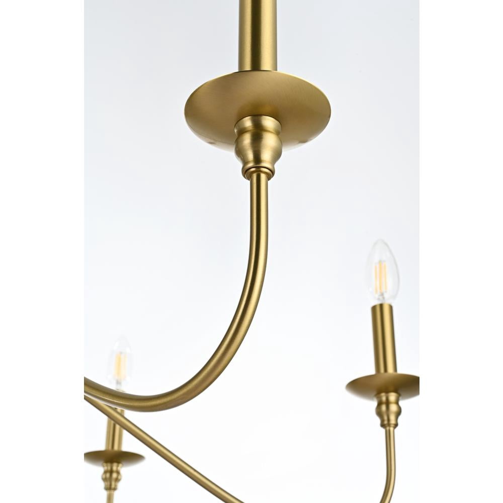 Living District Rohan 48" 6-Light Transitional Metal Chandelier in Satin Gold