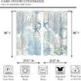 thumbnail image 4 of Ocean Beach Kitchen Curtains Nautical Coastal Starfish Seashell Small Window Treatment Underwater Cafe Short Window Curtains for Bathroom Dining Room Blue Sea Treatment Drapes 26x36 inch, 4 of 6