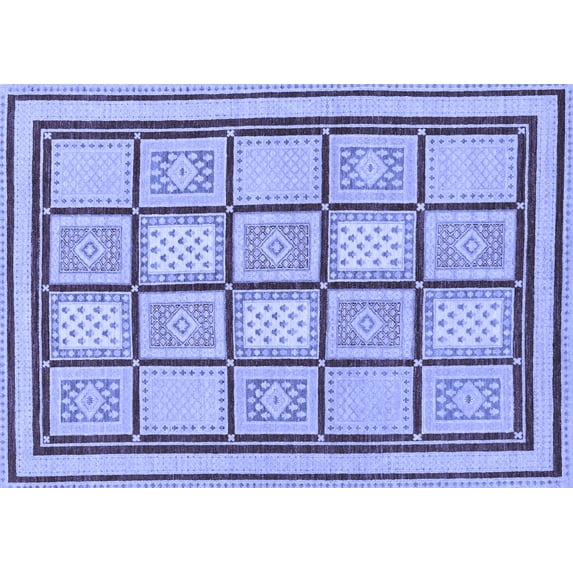 Ahgly Company Indoor Rectangle Abstract Blue Modern Area Rugs, 2' x 4'
