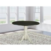 East West Furniture Dublin Traditional Wood Dining Table in Black/White