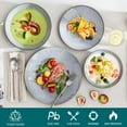 thumbnail image 3 of vancasso Dinnerware Sets, Stoneware Dinner Set for 4, 16-Piece Round Gray, Series Karst, 3 of 7
