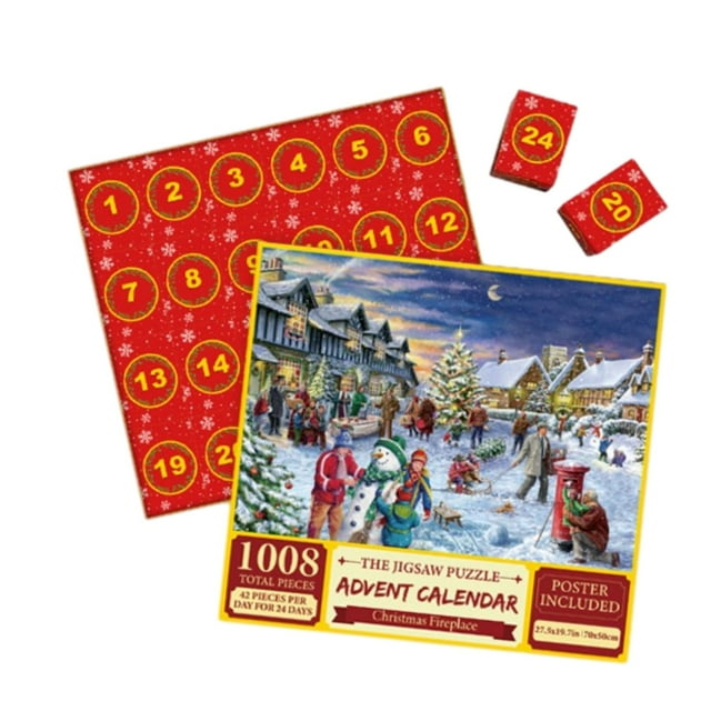 Rompecabezas de Navidad Calendario de Adviento Rompecabezas Calendario de Adviento 2023 Mujeres Hombres Regalo único divertido Adultos Juegos de rompe Pueblo de Navidad