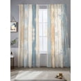 thumbnail image 2 of Blue Beige Wooden Sheer Curtains 84 Inch Length 2 Panels Set, Vintage Farmhouse Modern Wood Voile Window Treatment Rod Pocket Curtains Sheers Drapes for Bedroom/Living Room/Kitchen 52"x84"x2, 2 of 7