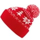 thumbnail image 5 of Gorro de Punto Navideño Cálido de Invierno para Adultos | Gorro con Estampado de Copos de Nieve y Árbol de Navidad y Pompón | Gorro de Punto Suave y Grueso para Climas Fríos y Fiestas Al Aire Libre, 5 of 6