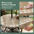 thumbnail image 5 of Round Outdoor Tablecloth with Umbrella Hole and Zipper, Brown Beach Coastal Tablecloth with Elastic Waterproof, Summer Nautical Starfish Shell Coral Vintage Patio Table Covers for 36" - 44" Tables, 5 of 9