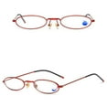 thumbnail image 2 of Mini Fashion Red Aluminum Alloy Box Presbyopic Glasses Metal Portable Pen Holder Type Ultralight Small Oval Reading Glasses +2.00 with Case, 2 of 4